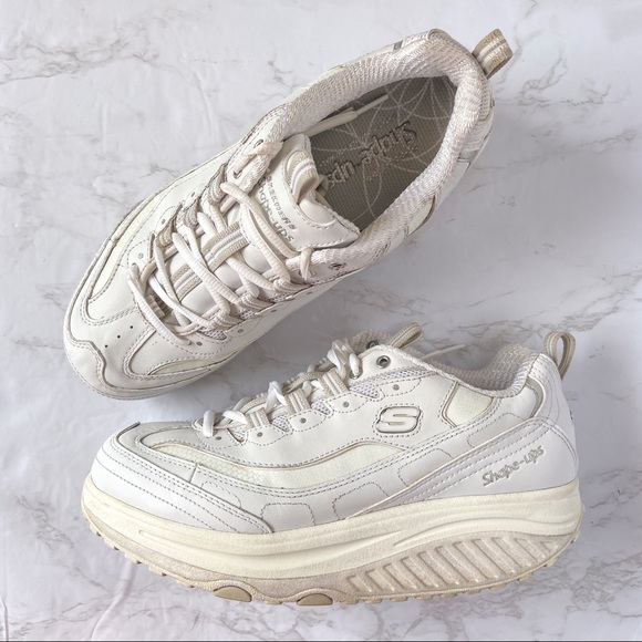 skechers shape ups white